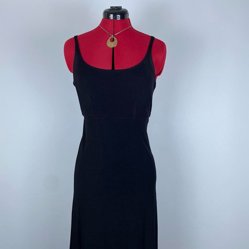 Vintage 90s Slinky Black Maxi Dress - Picture 2 of 8